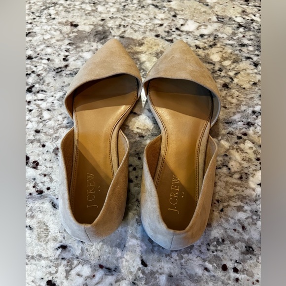 J.Crew Zoe d’Orsay Pointed Toe Nude Suede Flats Size 10 - Picture 3 of 8